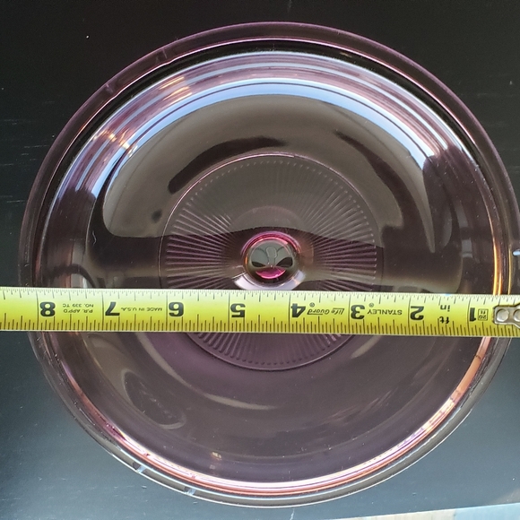 Vintage Pyrex/Corning #27/V2/5Cup Cranberry Purple Glass Cookware Lid Only - Picture 14 of 14